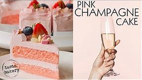 Best Fluffy & Moist Pink Champagne Cake Recipe - Easy | TASTE BAKERY