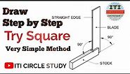 Try square How to Draw Try Square step by Step and easy Method