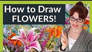 How To Draw Flowers For Beginners (12 EASY tips!)