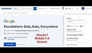 Google Data Analytics | Course 1 | Module 1-4 Question Answers | Coursera