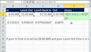 Excel Magic Trick 598: Hours Worked In Day Including Lunch Breaks