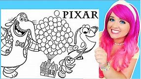 Coloring Up, Finding Dory & Inside Out Disney Pixar Movies Coloring Pages | Prismacolor Markers