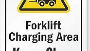 SmartSign "Forklift Charging Area, Keep Clear" Sign | 10" x 14" Aluminum
