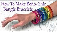 How To Make Jewelry: How To Make Boho Chic Ribbon Wrapped Bangle Bracelets