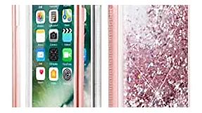Caka iPhone 6s Plus Case, iPhone 6 Plus Glitter Full Body Protection Case with Built in Screen Protector Bling Sparkle Floating Girly Women Cute Liquid Case for iPhone 6s Plus 6 Plus (Rose Gold)