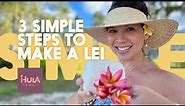 MAKE A REAL HAWAIIAN 🌸 FLOWER LEI IN 3️⃣ EASY STEPS- “KUI” STYLE
