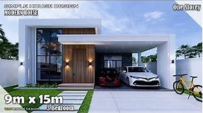 House Design | Simple House | 9m x 15m One storey | 3 Bedroom