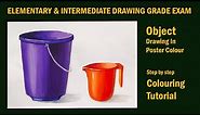 Bucket colouring step by step | Poster color painting for beginners | Bucket colouring elementary