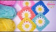🌼 Springtime Granny Square - How to Crochet a Daisy Granny Square! Step by Step Tutorial