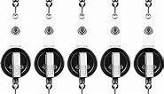 50 Pieces Retractable Badge Holder Reels with Swivel Alligator Clip, ID Card Holder Name Badge Reel Clips for Students Teachers Office Workers (Black)