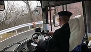 Irohazaka winding road- going down on a bus, Nikko, Japan.