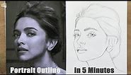 Perfect Portrait Outline in 5 Minutes | HOW TO DRAW FACE | Basic Proportion for Beginners