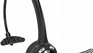 Delton 10X Trucker Bluetooth Headset, Wireless Headphones w/Microphone, Over The Head Single Earpiece with Mic for Skype, Call Centers, Truck Drivers - 18Hrs