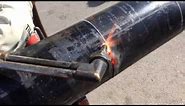 Pipe beveling with a cutting torch oxygen actelyne