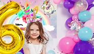 6th Unicorn Birthday Decorations for Girls Party