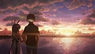 Anime Couple Watching The Sunset Together Live Wallpaper - MoeWalls
