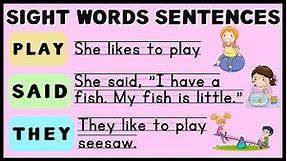 Sight Words Sentences | PLAY, SAID, THEY | Practice Reading | Teaching Mama