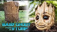 Carving a Baby Groot Planter out of Wood