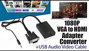 VGA TO HDMI Converter/Adapter I VGA to HDMI Adapter With Audio