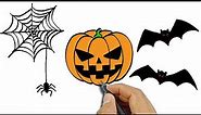 How to draw Halloween pictures easy drawings version | Simple Drawings For Beginners