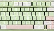 EPOMAKER TH80-X Gasket Mechanical Keyboard, 75% Layout Triple Mode Hot-swap Gaming Keyboard with 4000mAh Battery, LCD Screen, NKRO, RGB for Office/Win/Mac (Pink Green, Flamingo Switch)