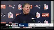 Bill Belichick Reacts to loss. (FUNNY!) Patriots@Dolphins