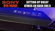 Sony HTX-9000F Dolby Atmos Soundbar setup on the Xbox one X