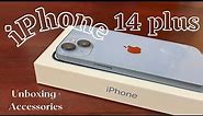 iPhone 14 plus Blue Unboxing + Accessories | Aparna