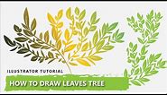 How to Make Leaf Brush - Tree Illustration Vector - Illustrator Tutorial for Beginners - Dillenium