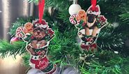 COUPLE FOX Pitbull Dog Ornaments Christmas Tree, Pittie Sock Acrylic Ornaments (NOT 3D), Christmas Decoration 2023 for Pit Bull Lovers, Dog Mom, Dog Dad