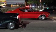 🇺🇸 Cammed 454 Big Block Chevy 1968 Chevelle Malibu SS Exhaust Cutouts Leaving Muscle Car Show [4K]