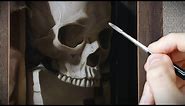 OIL PAINTING || Human Skull Still Life On Canvas Panel