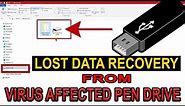 [Solved] Data is not showing in pen drive | Virus affected pen drive data recovery | Recover my data