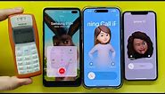 Incoming Call Nokia 1101 vs Samsung S10+ vs iPhone 15pro max vs IPhone 10/ Outgoing Call