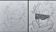 How to draw Satoru Gojo from Jujutsu Kaisen | Drawing Gojo Satoru with glasses