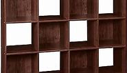 ClosetMaid Cubeicals 12 Cube Storage Shelf Organizer Bookshelf, Stackable, Vertical or Horizontal, Easy Assembly, Wood, Dark Cherry Finish