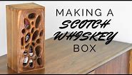 Unique Dovetailed Scotch Whiskey box with hand carved lid // Craftsman doing woodworking