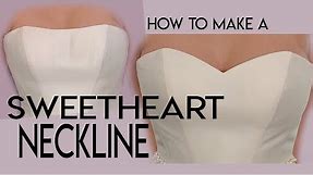 How to sew a sweetheart neckline, make, add a sweetheart neckline to a wedding gown