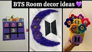 BTS Room decor ideas 💜 / Bts merch at home / how to make bts wall decor / bts night lamp