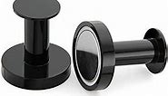 Mavoro Strong Magnetic Hooks for Hanging Coats and Bags. Set of 2 Black Magnet Hooks Heavy Duty Magnets, Neodymium 52 Rare Earth Magnets. Push Pin Style Magnet Hook for Refrigerator, Locker etc