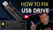How to Fix USB Device Not Recognized | Restore USB Drive to Default Settings | Corrupted USB Drive