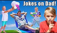 Sneaky Jokes On Our Dad! (And Spying!) Kids Fun TV