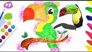 How To Draw A Cartoon Parrot