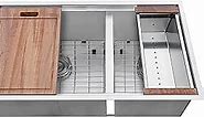 Ruvati 33-inch Workstation 60/40 Double Bowl Undermount 16 Gauge Stainless Steel Ledge Kitchen Sink - RVH8356