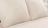 Superior Flannel Cotton Pillowcase Bedding Set, Set Includes: 2 Pillow Covers, Solid Contemporary Bedroom Accent, Modern Traditional Soft, Breathable and Plush, Standard, Ivory