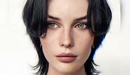 Jet Black Wolf Cut Lace Front Synthetic Wig LF6016
