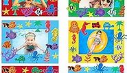 Summer Foam Picture Frame Craft Kits for Kids DIY Paper Picture Frame Craft Art Craft with Foam Stickers Home Classroom Activities Summer Party Favor Decoration(Sea Animals,178 Pieces)