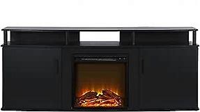 Ameriwood Home Carson Electric Fireplace TV Console for TVs up to 70", Black