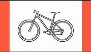 How to draw a SPORTS BICYCLE easy / drawing mountain bike step by step