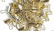 U Brands Small Binder Clips, Metallic Gold, Office Organization Supplies, 19mm, 72 Count
